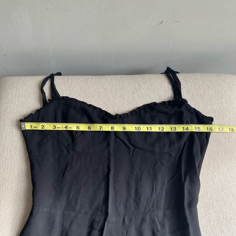 Reformation Black Midi Dress with Tie Straps - Picture 9 of 10